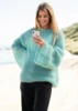 1807 Løs sweater med patentstriber